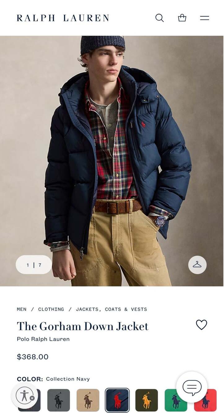 Polo Ralph Lauren The Gorham “El Cap “Down Jacket $368